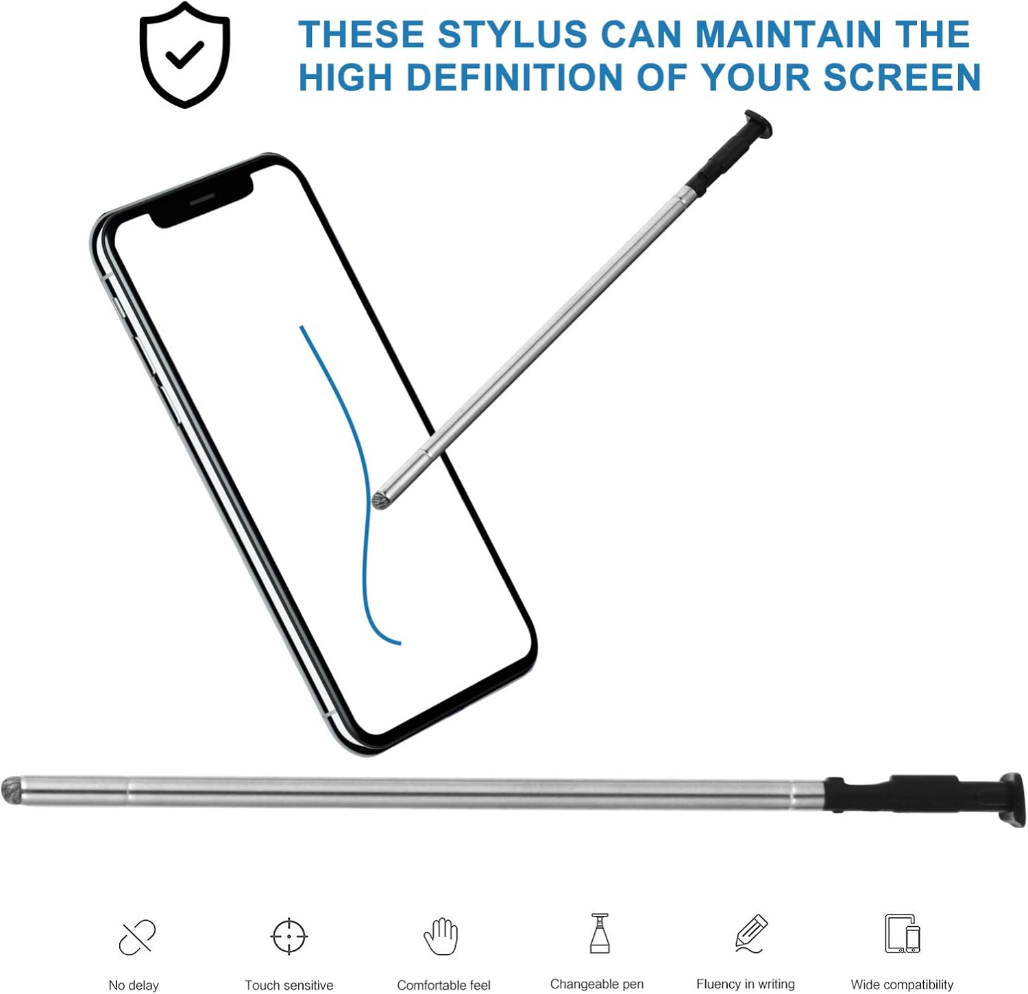 Hemobllo 2 lápices capacitivos para pantalla táctil, compatible con LG Stylo 4 (táctil)