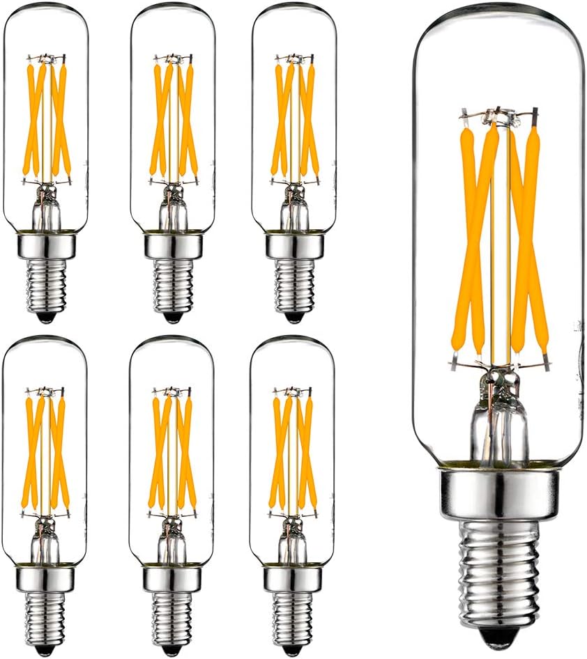 LiteHistory – Bombilla LED T6 regulable (40 W, 2700 K, 400 lm, 4 W, e12 Edison, 6 unidades), transparente, candelabro