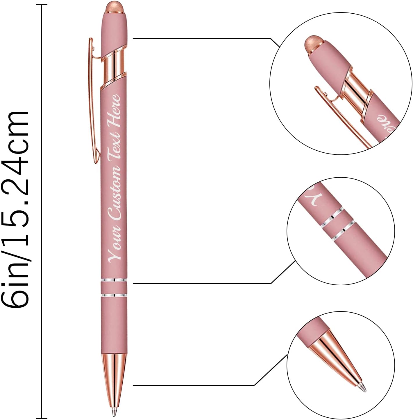 Bolígrafos personalizados grabados con texto con nombre, bolígrafo personalizado de escritura suave, regalos para hombres y mujeres, San Valentín,