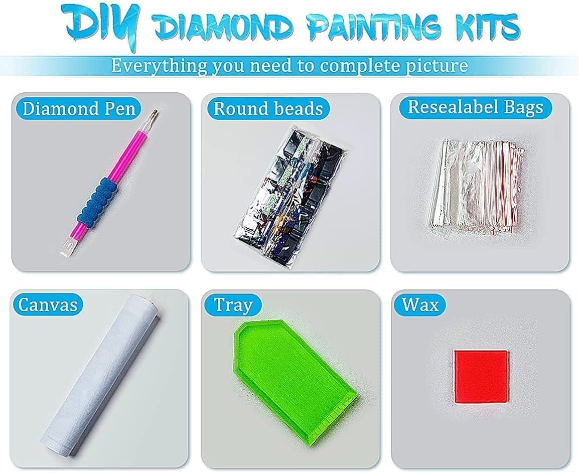 Kits de pintura de diamantes de dragón para adultos, arte de diamantes de luna 5D, pintura de diamantes de cristal, pintura redonda completa,