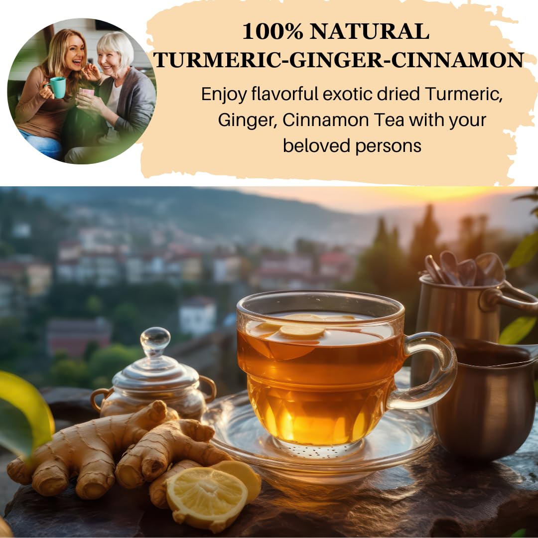 100 bolsas de té de cúrcuma, jengibre y canela, bolsas de té de jengibre con cúrcuma, jengibre natural, canela, té de cúrcuma, jengibre, jengibre,