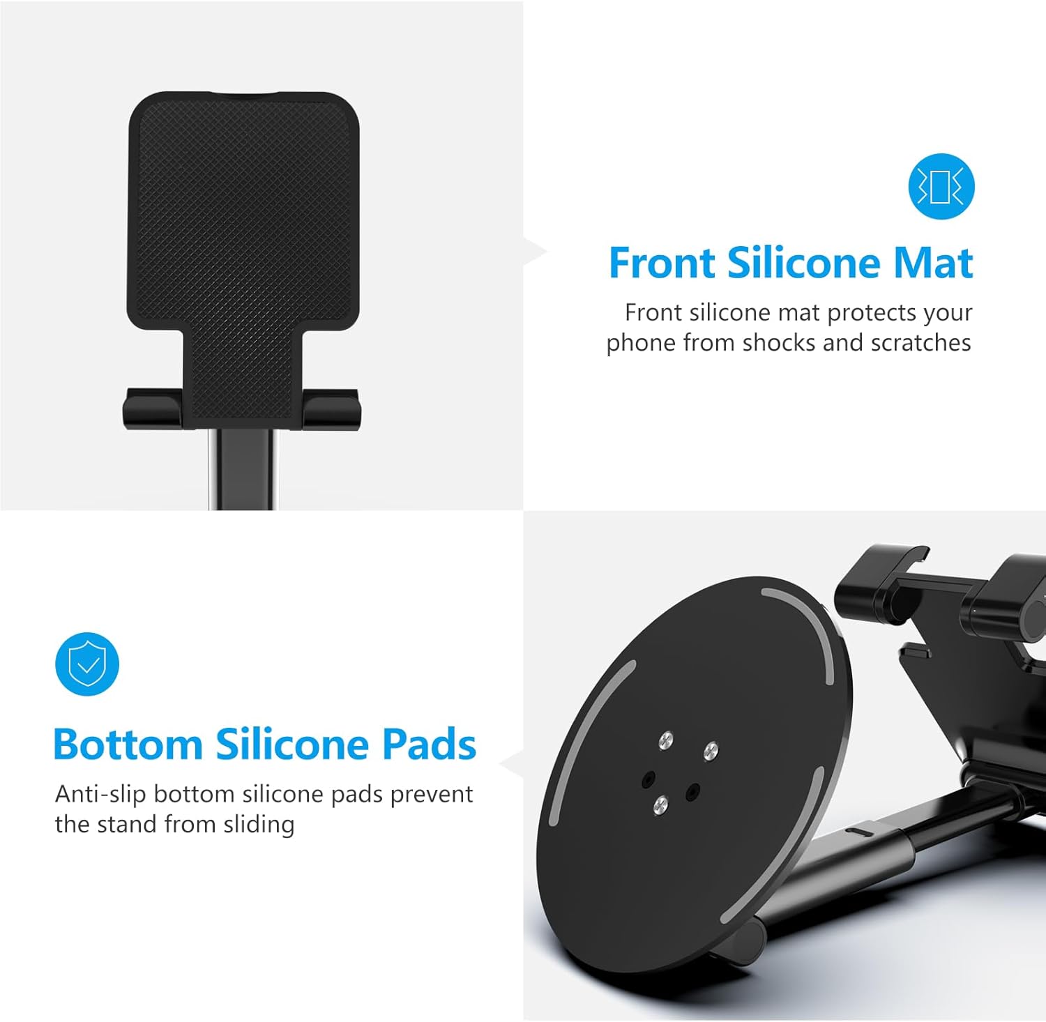 YXLILI Soporte plegable para teléfono, altura de ángulo ajustable, soporte para teléfono celular para escritorio, giratorio de 360, para oficina,