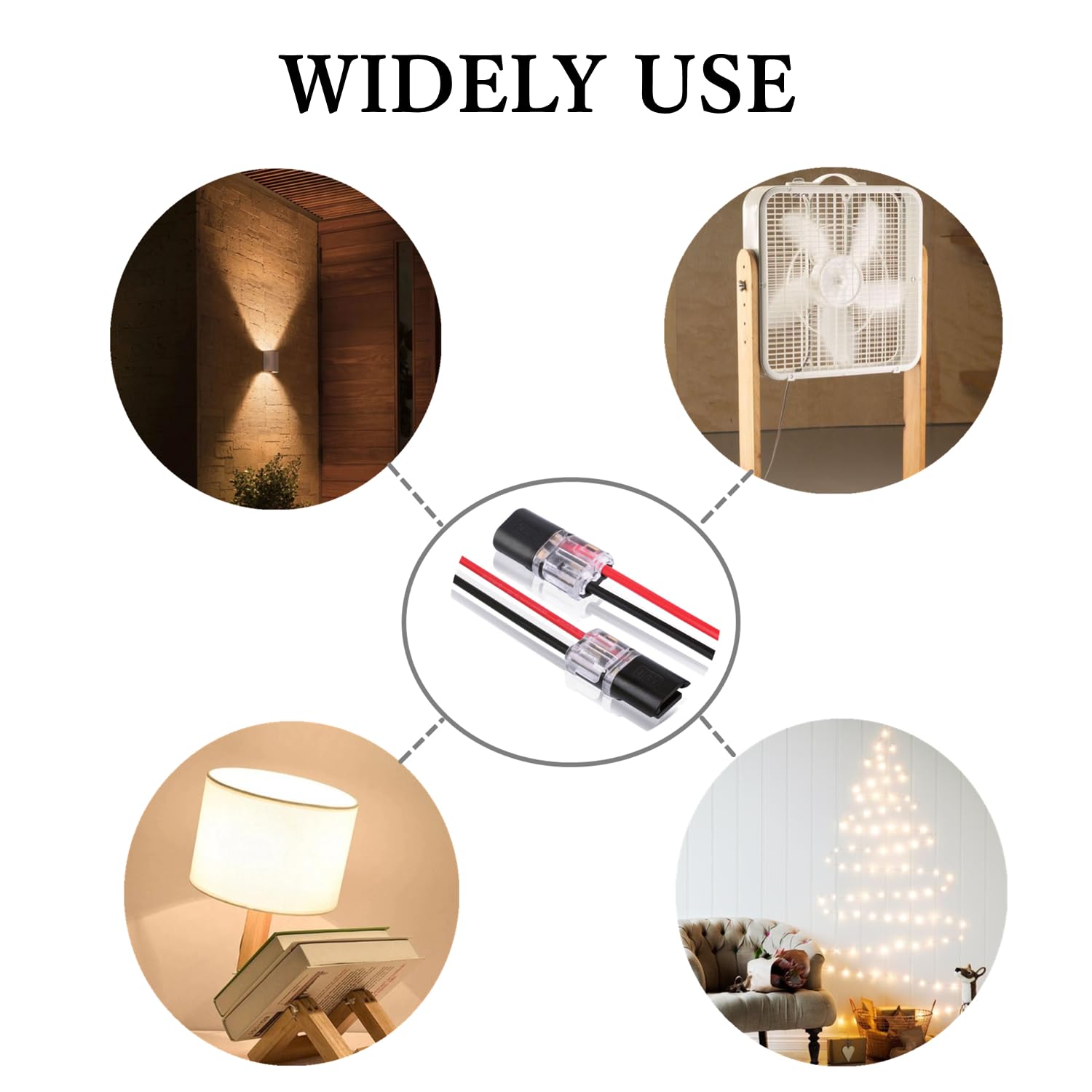 20 conectores enchufables de doble cable, conectores de tira de luz LED, 2 pines, conectores de tira de luces LED, conectores de conexión rápida