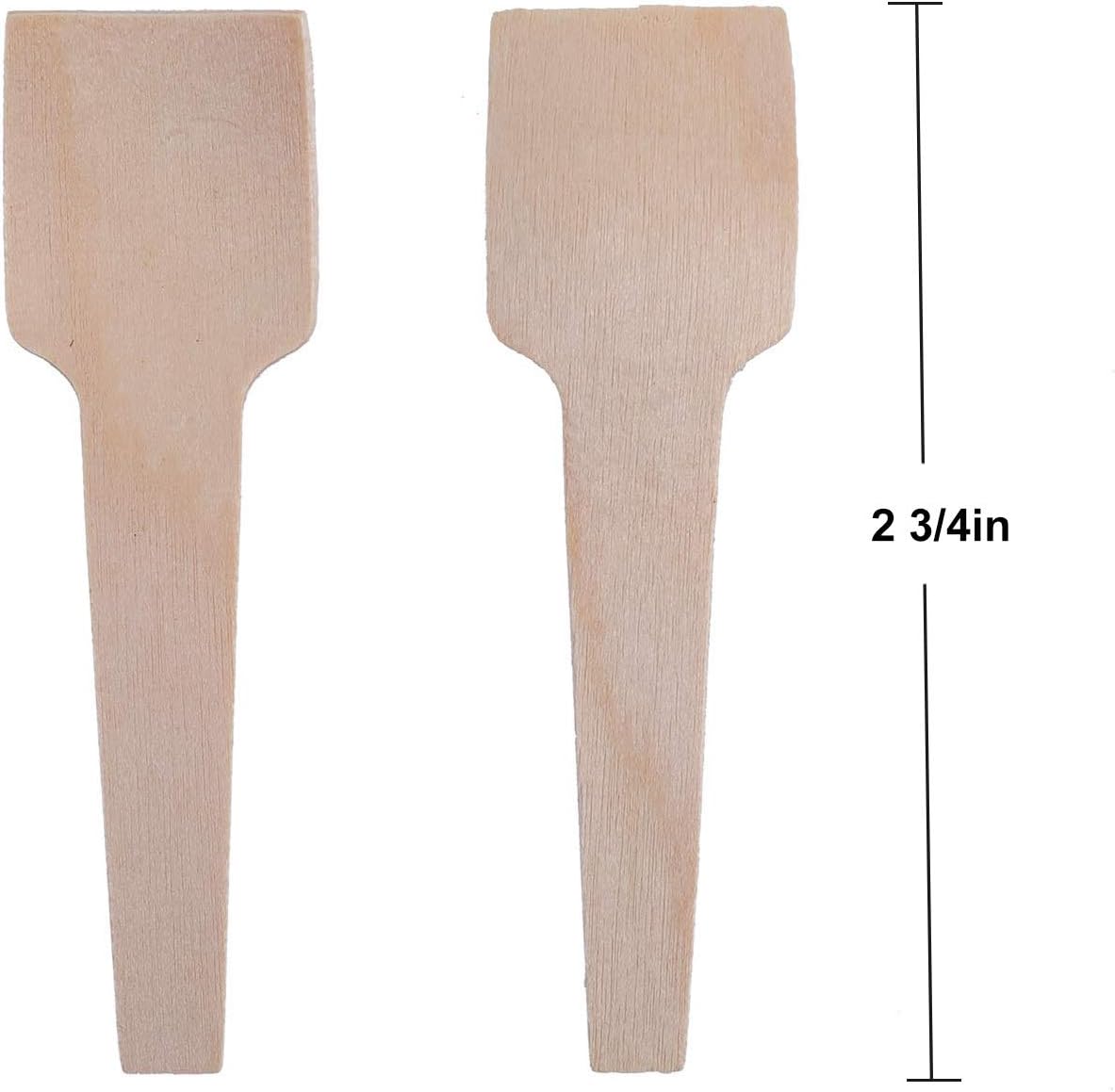 Bekith Paquete de 400 mini cucharas de madera, cuchara desechable de 2-34 pulgadas para manualidades, exfoliantes de azúcar orgánico, degustación y