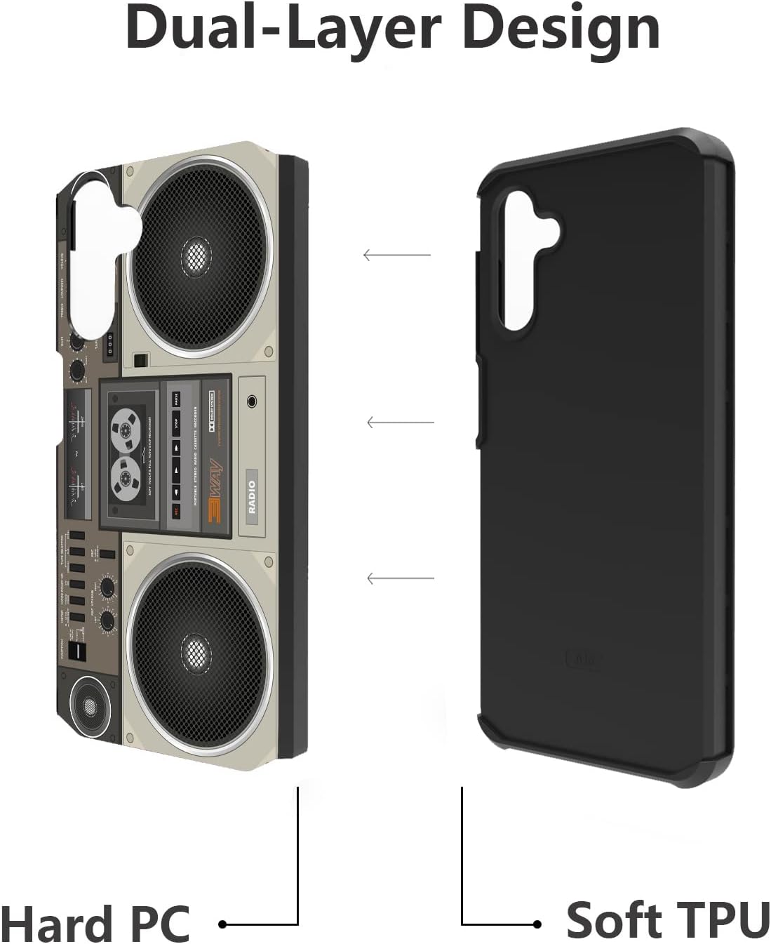 Funda protectora para Samsung Galaxy A14 5G, policarbonato duro híbrido y silicona suave de doble capa a prueba de golpes para Samsung Galaxy A14 5G