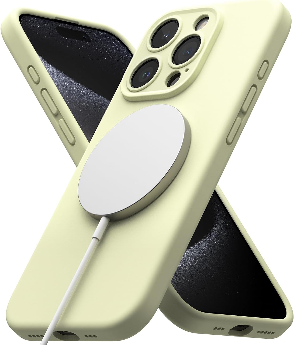 Ringke Funda magnética de silicona compatible con MagSafe diseñada para iPhone 15 Pro Max, se siente aterciopelada, ligera, delgada, linda, suave,