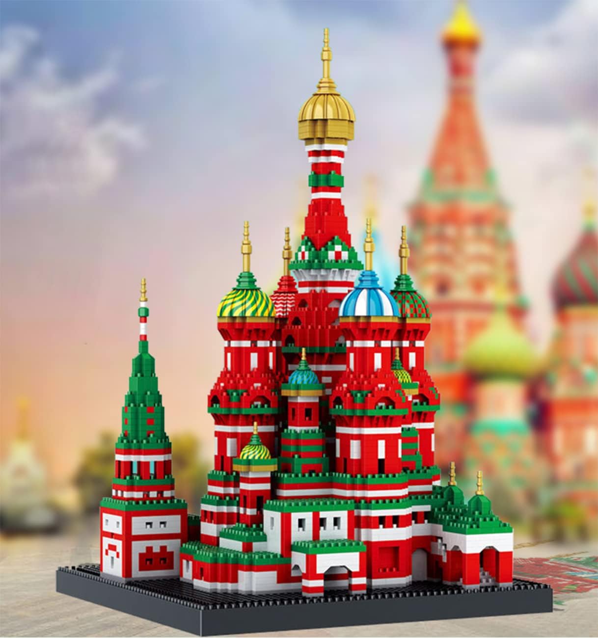 Uvini Juego de bloques de construcción para adultos, modelo de arquitectura de la catedral de San Basilio micro minibloques, colección famosa de