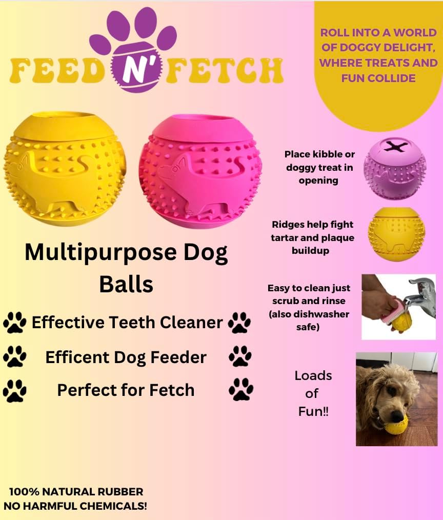 Feed N’ Fetch Paquete de 2 comederos interactivos para perros y limpiador de dientes (razas pequeñasmedianasmedianas)