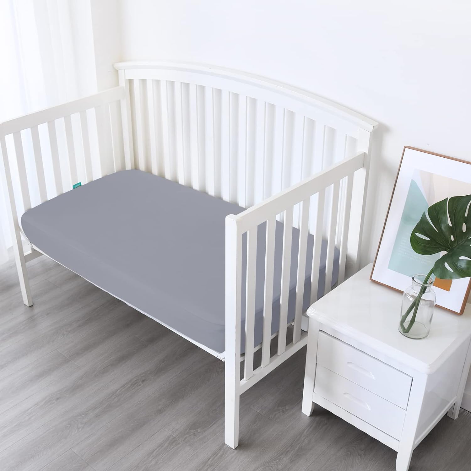 Biloban Sábanas neutrales para cuna, paquete de 4, sábana bajera ajustable para colchón de cuna estándar, sábanas acogedoras para niños y niñas,