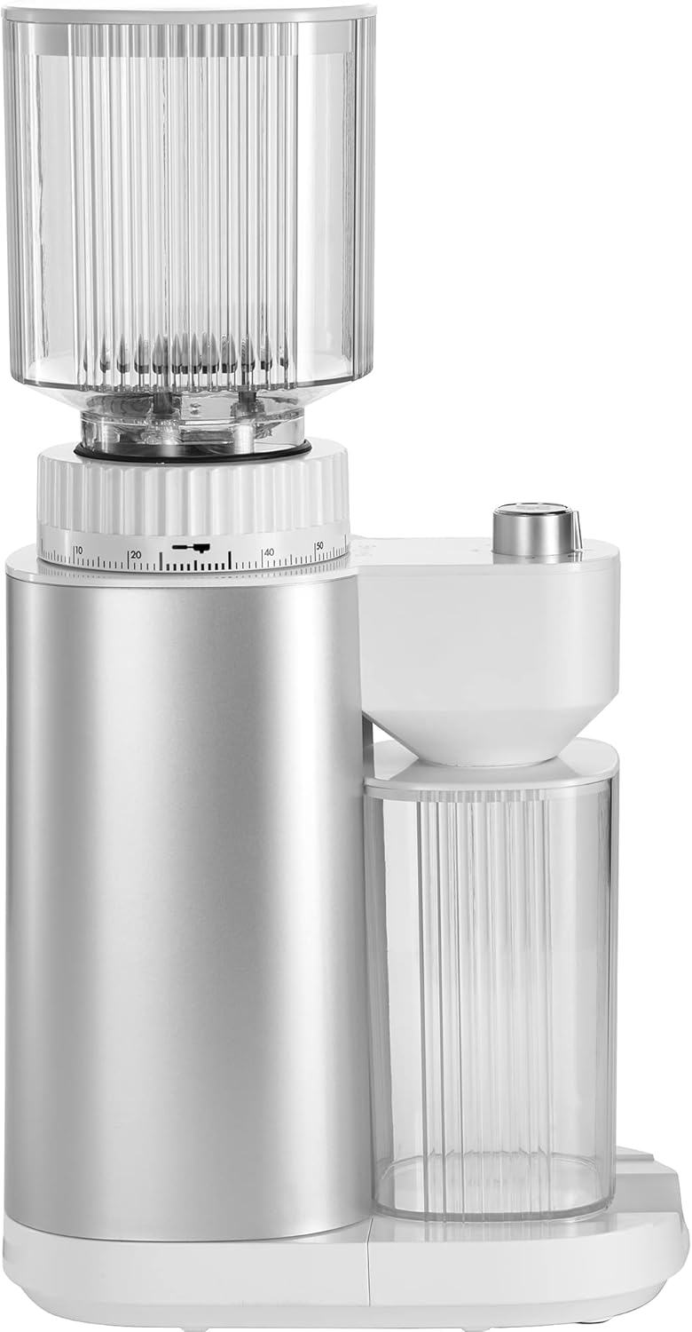 ZWILLING Enfinigy Burr – Molinillo de café eléctrico, 140 opciones de molienda de café, desde espresso hasta café de goteo, plateado