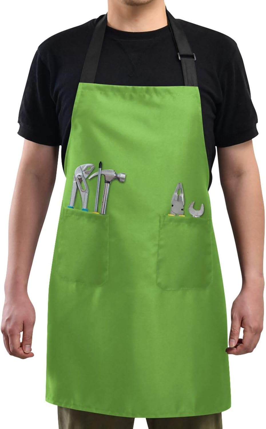 Copos de nieve en rojo en un delantal de cocina para mujer, bolsillos para delantal para hombre, delantal de chef impermeable, delantales para