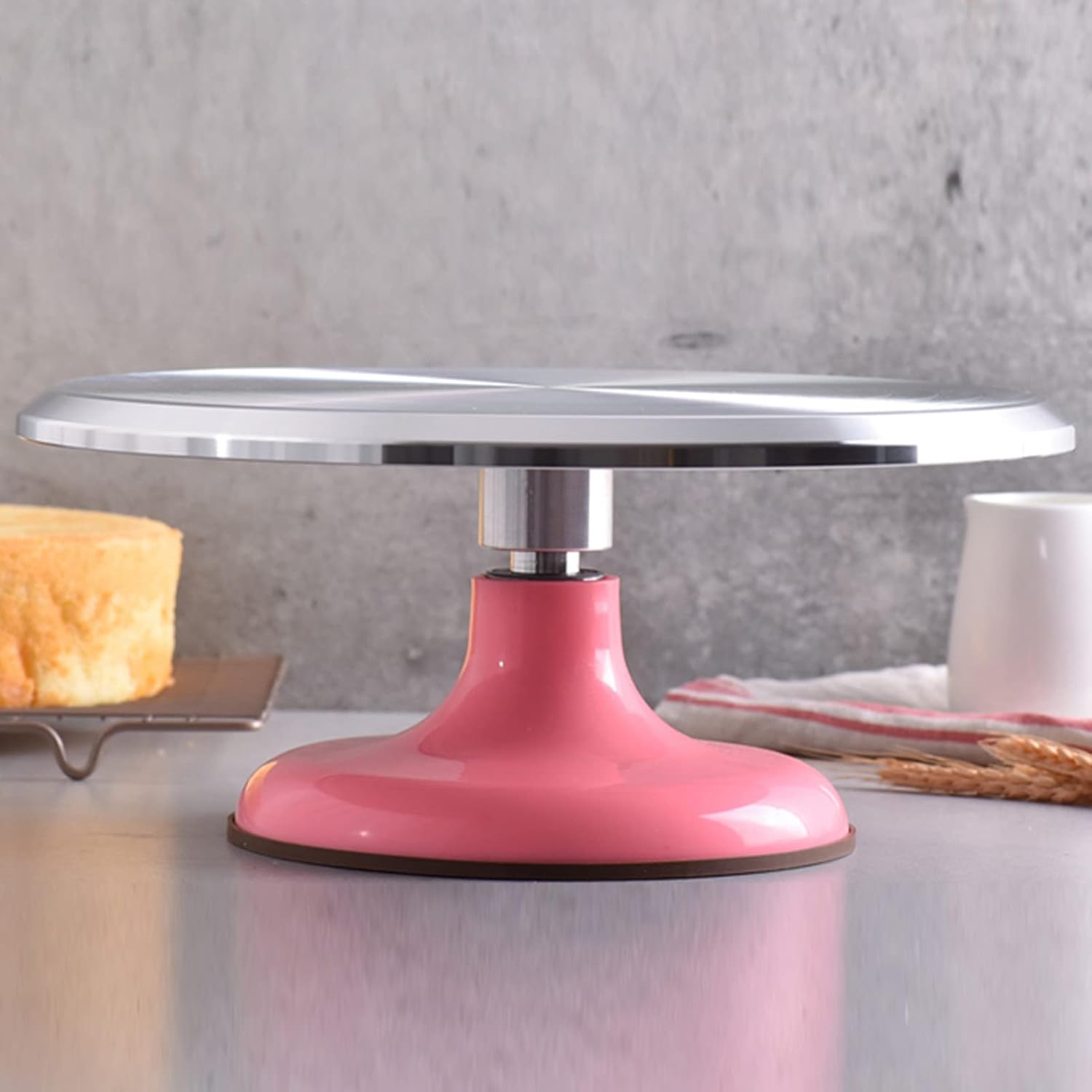 Soporte redondo de aluminio giratorio para decoración de tartas de 10 pulgadas, soporte giratorio para decoración de pasteles para el hogar,