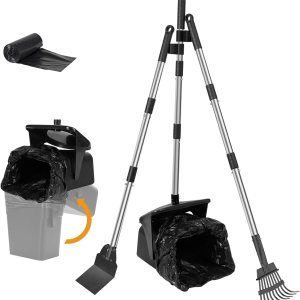 Recogedor de excremento de perro inodoro con cubo giratorio, rastrillo y pala, kit de recogedor de excrementos de perro para patio con accesorio de Recogedor de excremento de perro inodoro con cubo giratorio, rastrillo y pala, kit de recogedor de excrementos de perro para patio con accesorio de