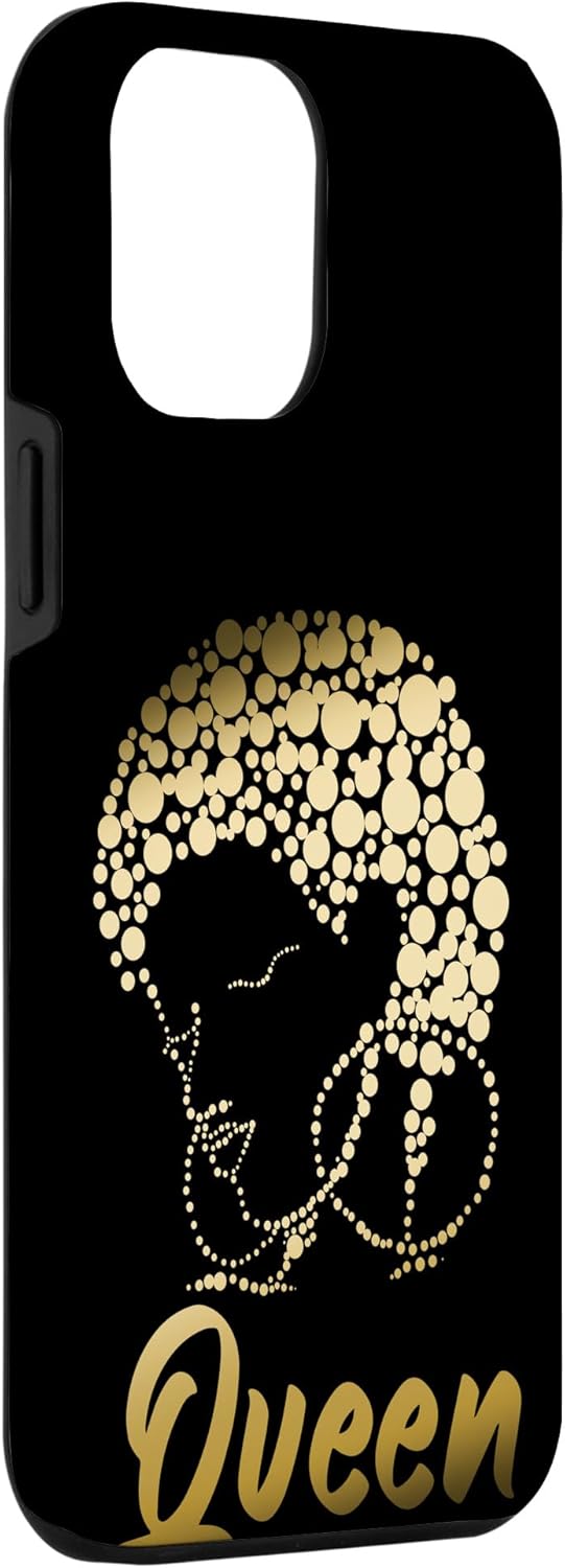 Funda de regalo africana para iPhone 13 Pro Max Queen Circle Art Girly Orgullo Negro