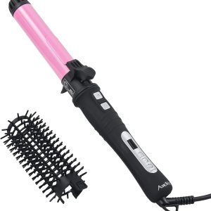 AmoVee Rizador giratorio, rizador automático de cerámica de 1.25 pulgadas, temperatura ajustable de 180 F a 410 F, doble voltaje, un regalo de San AmoVee Rizador giratorio, rizador automático de cerámica de 1.25 pulgadas, temperatura ajustable de 180 F a 410 F, doble voltaje, un regalo de San