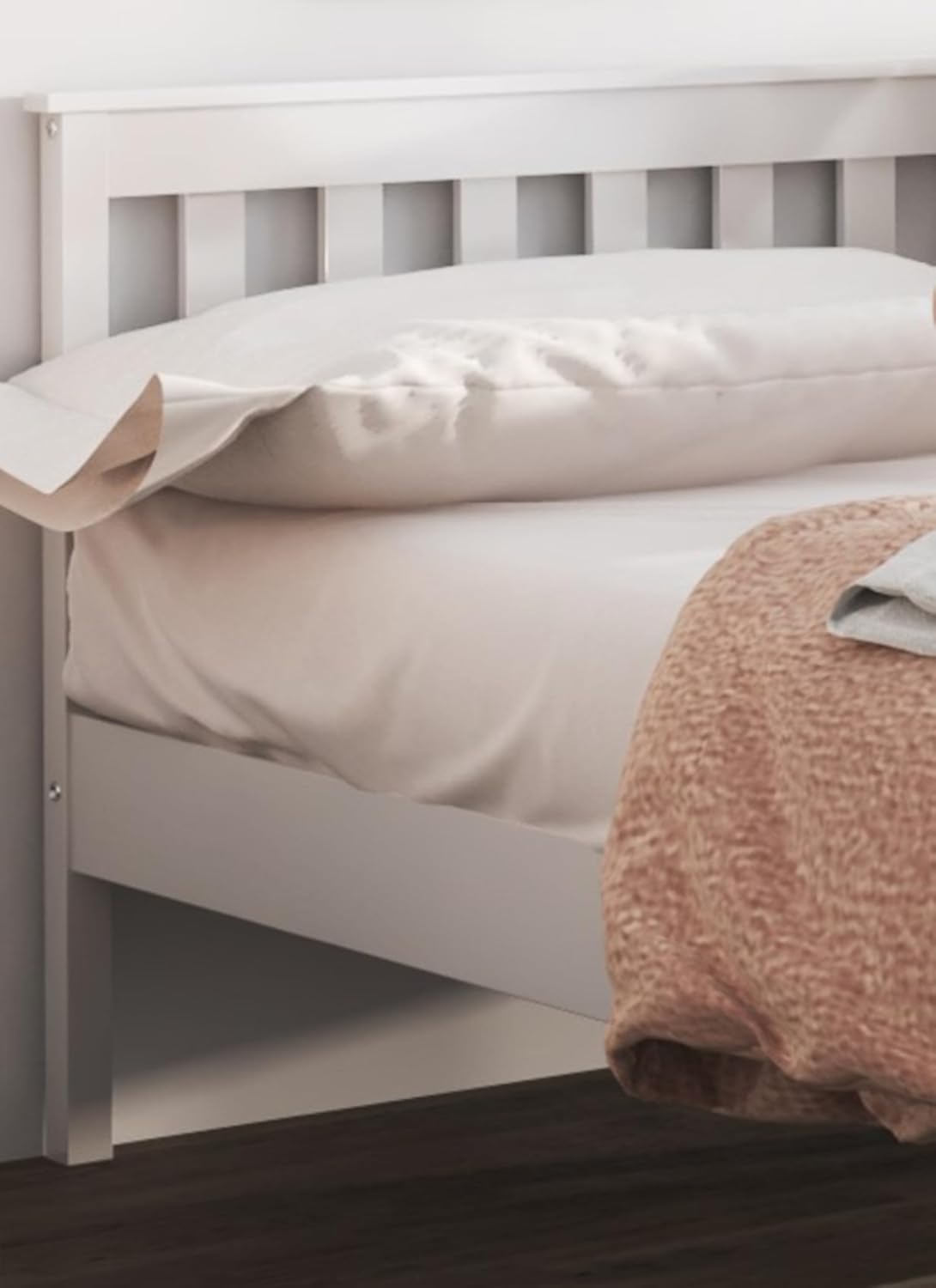 Classic Shaker Style Farmhouse – Cama de plataforma de pino macizo rústica, base de madera maciza con soporte de listones de madera, no necesita