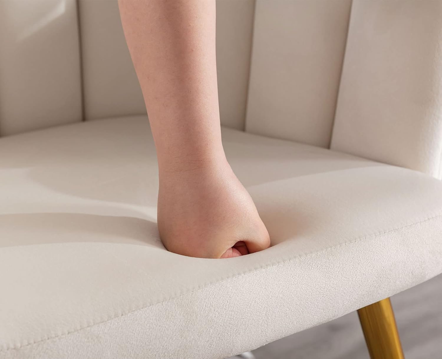 Lei Yu Shunzhi – Juego de 2 sillas de comedor modernas de terciopelo, sillas tapizadas con patas doradas, sillas de invitados, sillas auxiliares