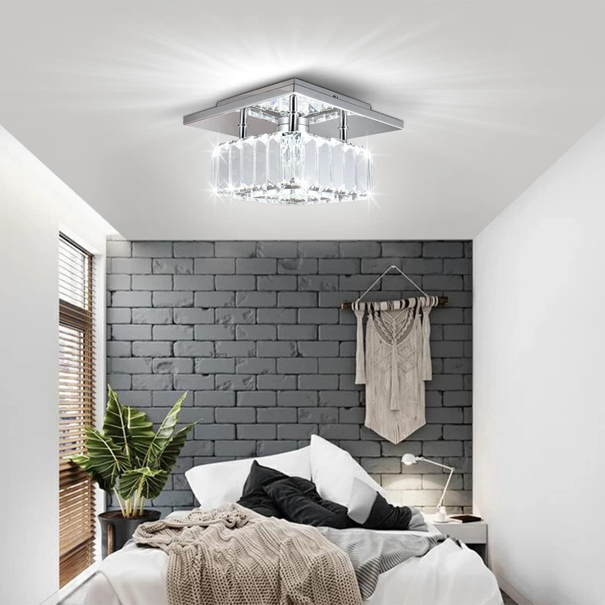 CLAIRDAI Lámparas de techo de cristal de montaje semiempotrado, modernas, regulables, lámparas de techo para pasillo, dormitorio, entrada, vestíbulo