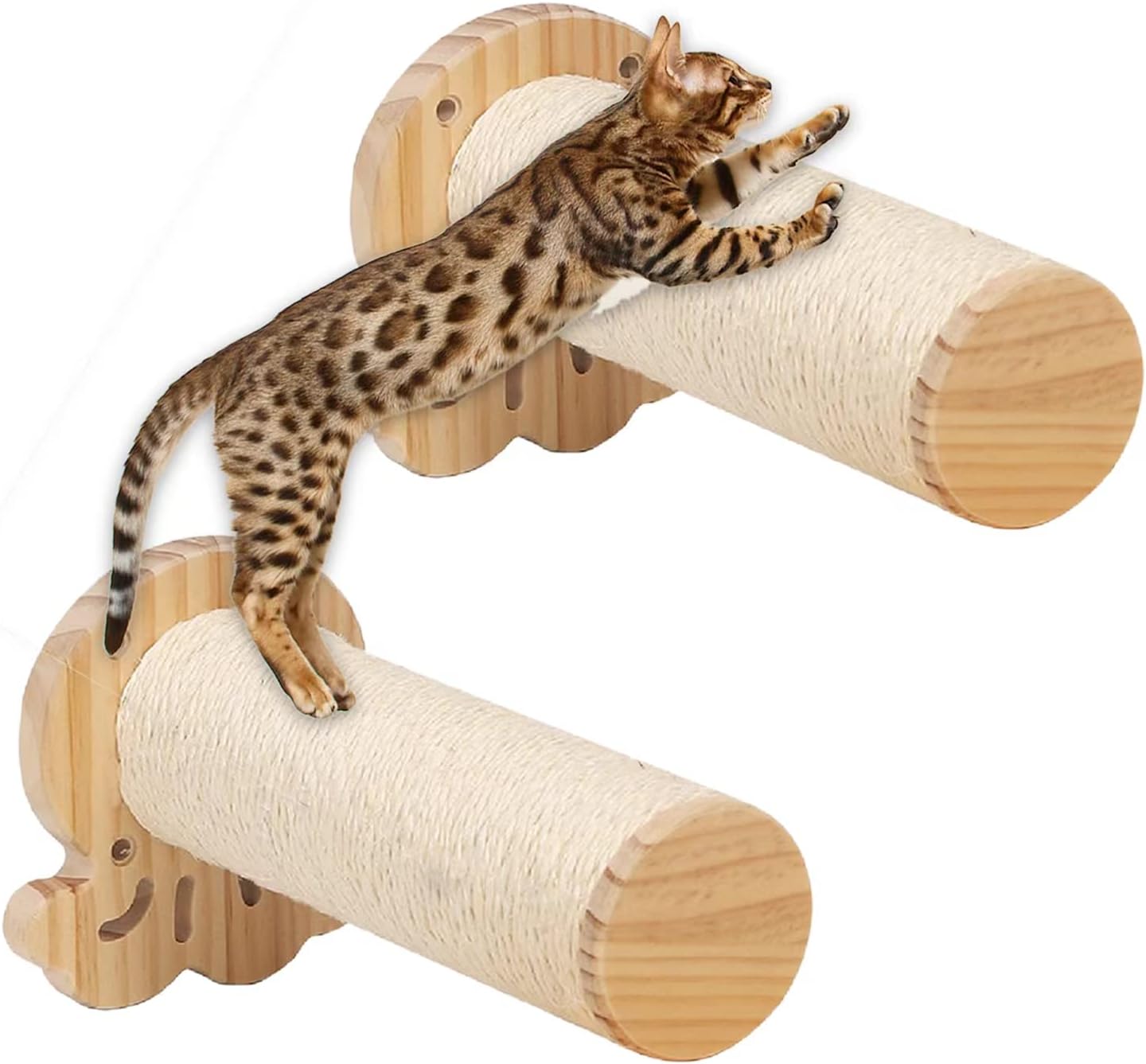 2 piezas de muebles para gatos montados en la pared, escalones de pared para gatos con sisal, estantes flotantes para postes rascadores para gatos