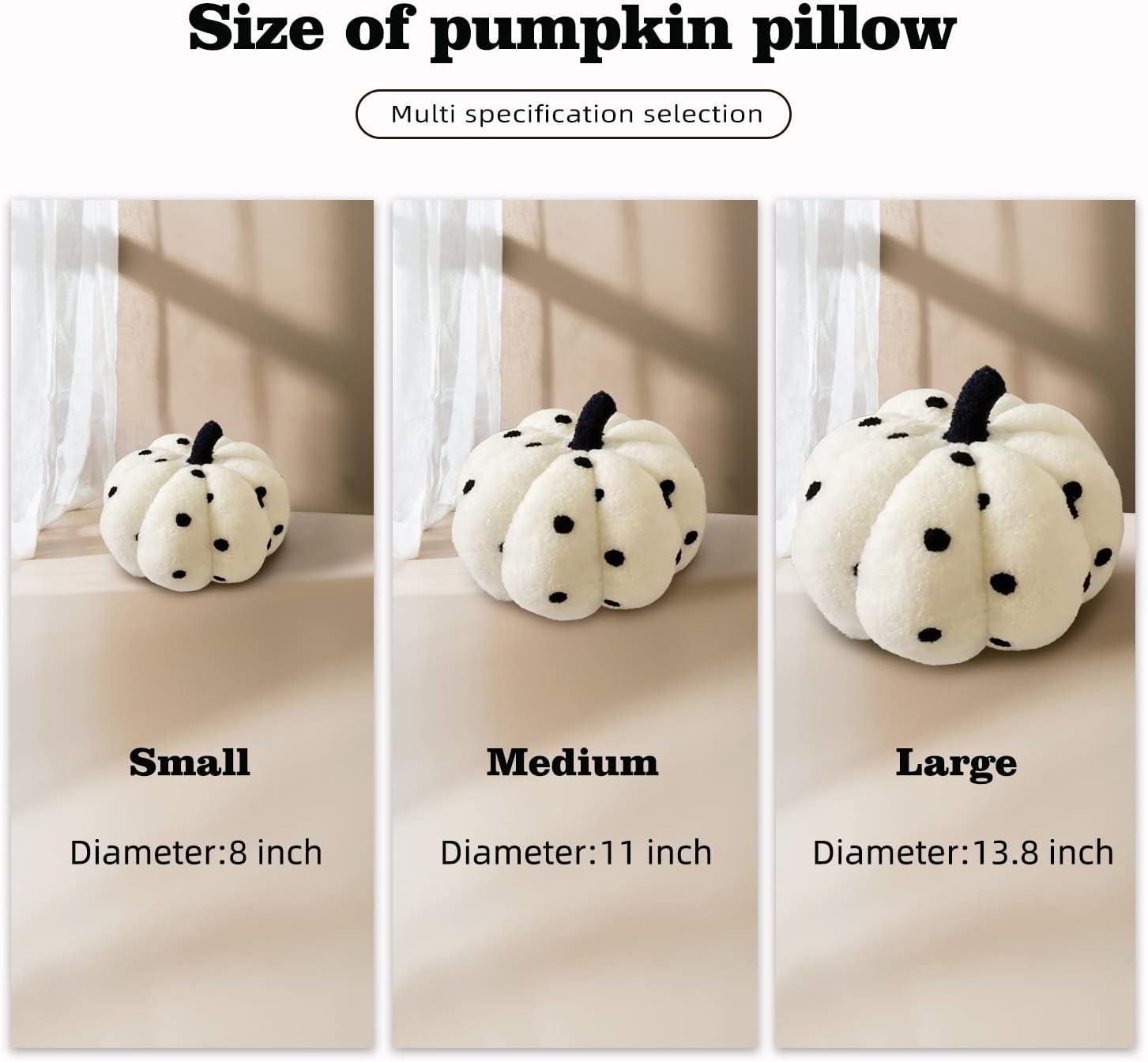 Aoruisen Almohadas de calabaza de Halloween, almohada de felpa 3D con forma de calabaza, decoración de otoño para cama, sofá y habitación, almohadas