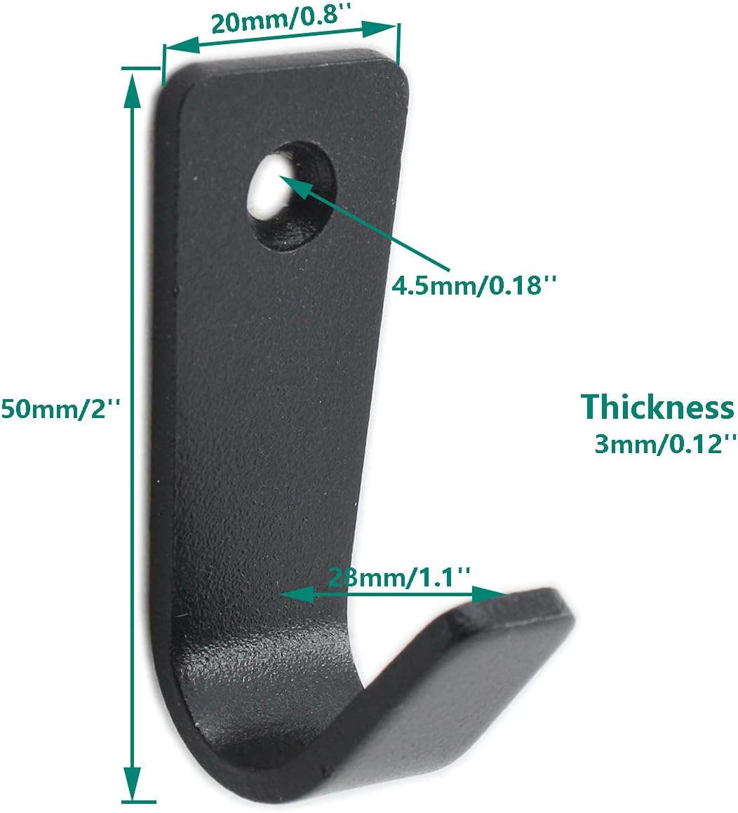 Ulifestar 10 ganchos para colgar abrigos de pared, ganchos de acero inoxidable resistentes para colgar abrigos, ganchos no se oxidan montados en la