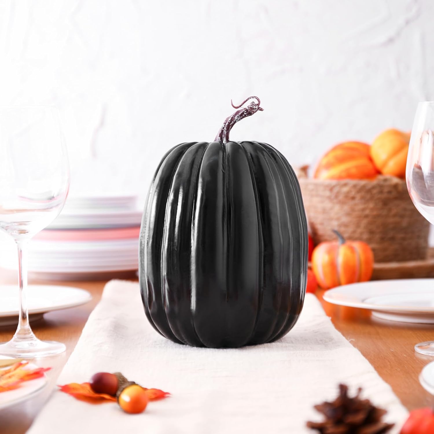 Yiiciovy Calabazas falsas grandes para decorar calabazas de espuma decorativas grandes para decoración de otoño, calabazas artificiales de plástico