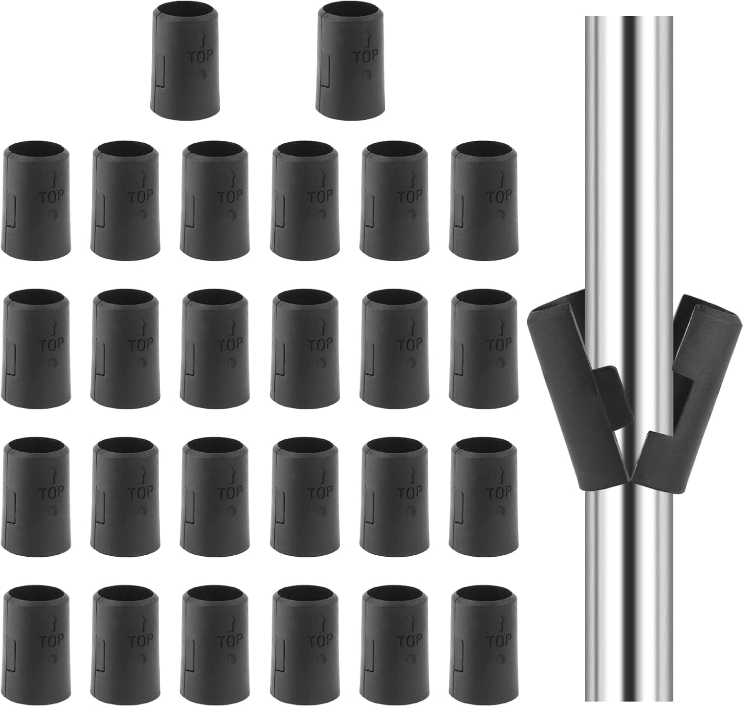 Paquete de 52 clips de bloqueo de estante de alambre para poste de 1 pulgada, clips de estante de alambre de reemplazo para sistema de estantería de
