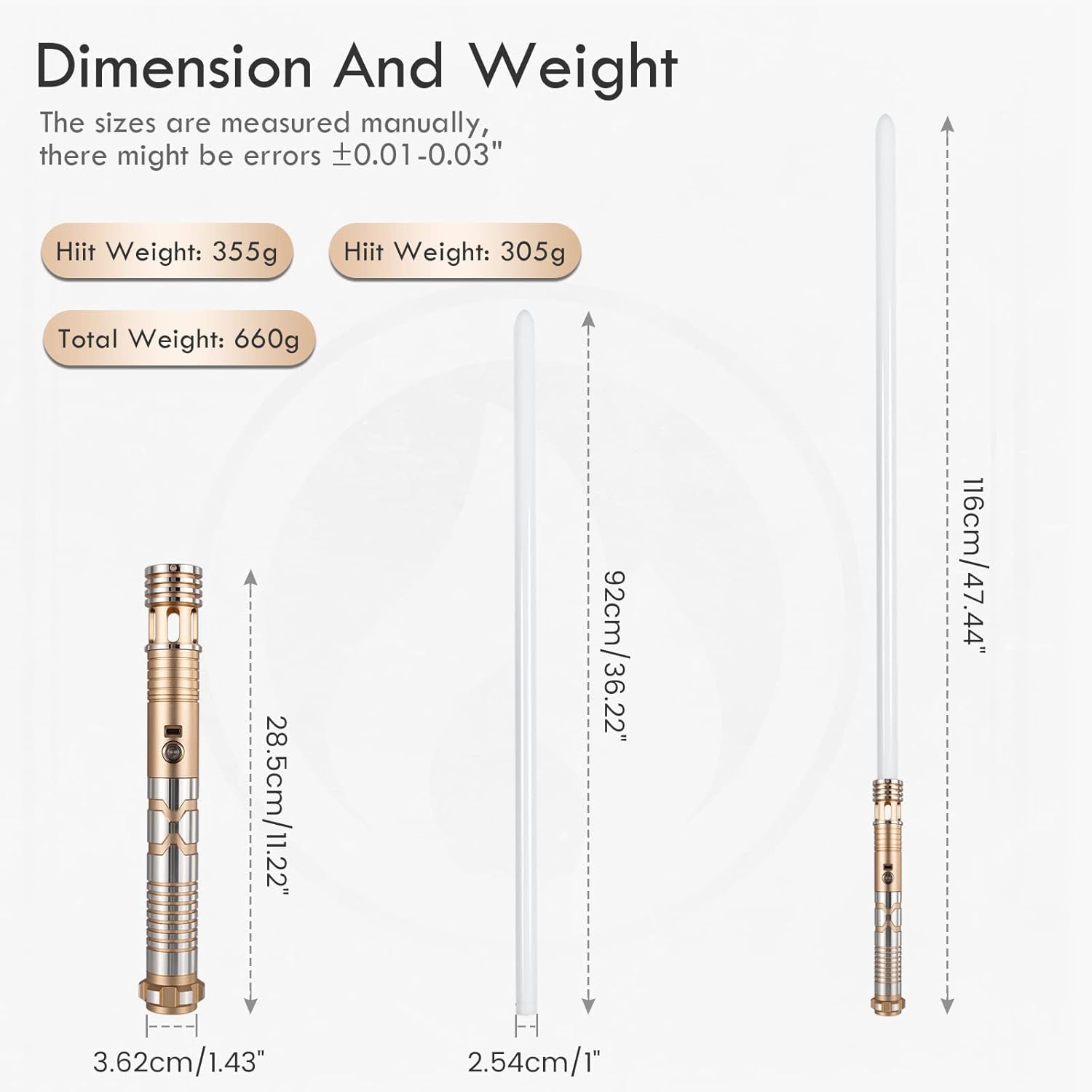 CUSTOM SABER Sable de luz de xenopíxel de oscilación suave sensible, control de movimiento para encender la hoja, 12 tipos de modo hoja, 34 fuentes