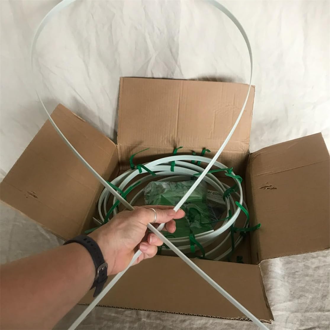 Aros de invernadero para jardín para cama elevada, 6 aros de túnel de cultivo, marco de soporte de fibra de vidrio de 7 pies de largo, estacas de