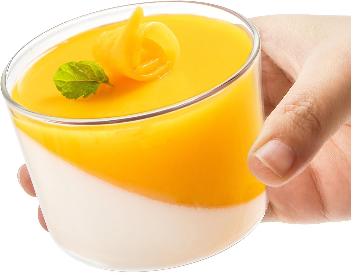 yarlung Paquete de 9 cuencos pequeños de vidrio para postre, taza de crema de 8 onzas, taza de pudín transparente, vasos de degustación, cuencos de