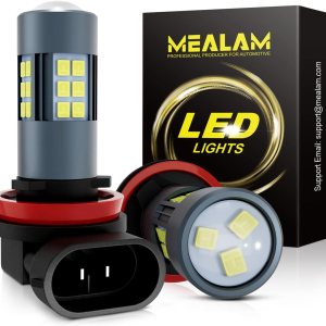 Bombillas LED antiniebla H11H8H9H16DRL, 3000 lúmenes superbrillantes, 6000 K xenón blanco, 300% de brillo, juego y enchufe sin polaridad, Bombillas LED antiniebla H11H8H9H16DRL, 3000 lúmenes superbrillantes, 6000 K xenón blanco, 300% de brillo, juego y enchufe sin polaridad,