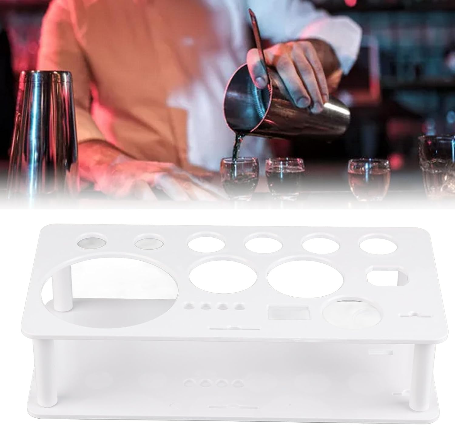 Kit de barman de soporte, juego de coctelera, kit de barman de bebidas mixtas para hacer bebidas mixtas, ahorro de espacio (grande)