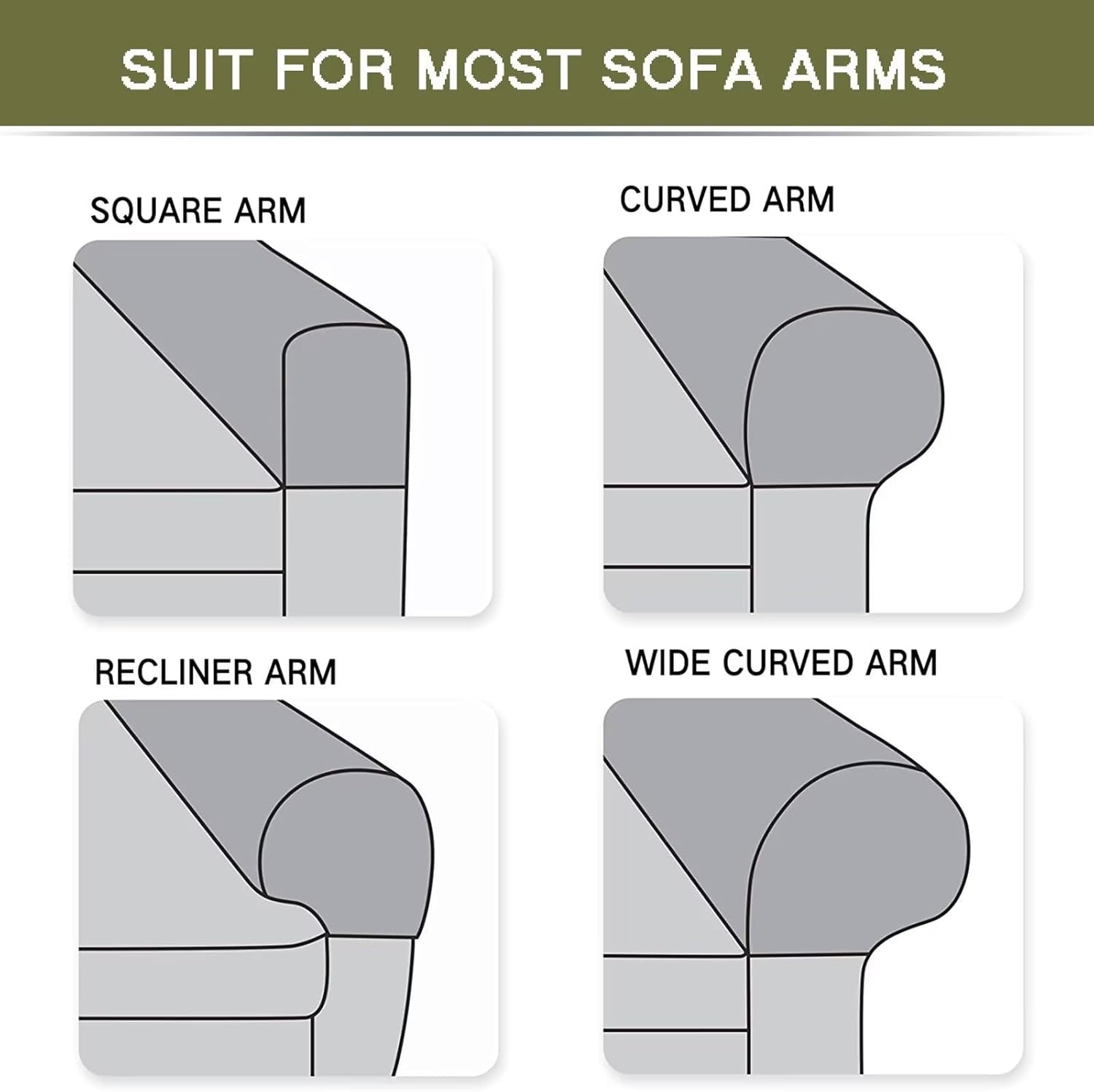 NILUOH Fundas elásticas para reposabrazos de sofá, fundas de reposabrazos para sillas, fundas de sillón para brazos, protector de muebles para sofá