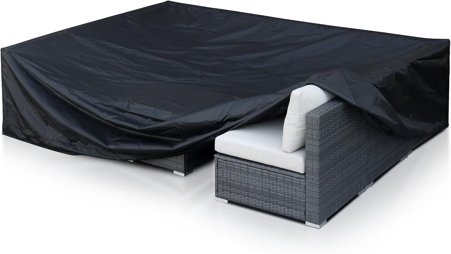 NICESOUL Juego de sofá al aire libre cubierta impermeable muebles conjunto cubiertas PU revestimiento con ventilación de aire cremalleras ajustables