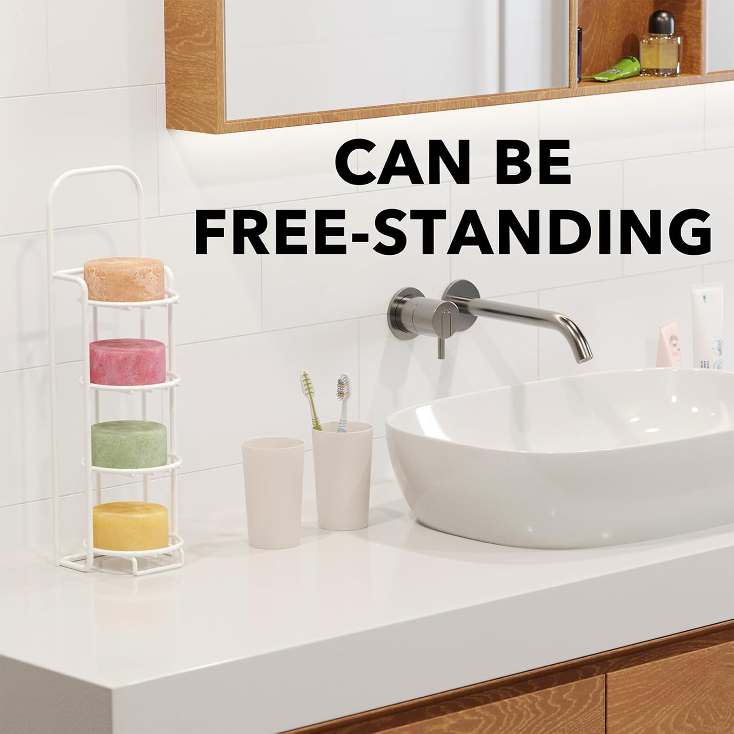 SpaceAid Soporte de barra de champú de 4 niveles para ducha, soporte de barra de jabón autodrenante para pared de baño y fregadero de cocina,