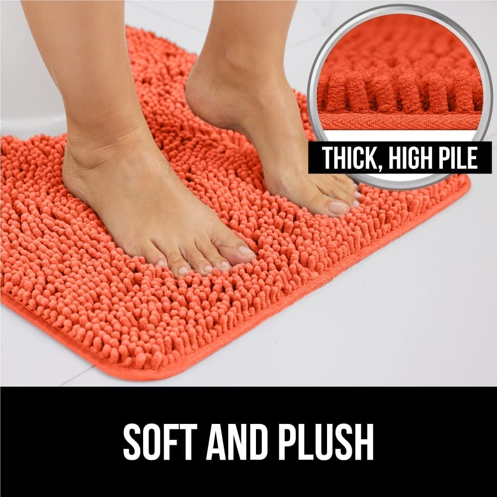 Gorilla Grip – Alfombra de baño de lujo, de felpa, extra suave, duradera y absorbente, lavado y secado a máquina, perfecta para una sola alfombra