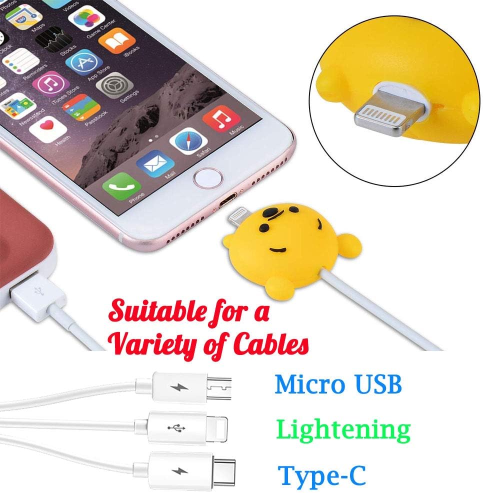 ZOSTLAND Paquete de 3 protectores de animales rojos y rosados, cargador USB, protector de línea de auriculares, compatible con todos los iPhone 15,