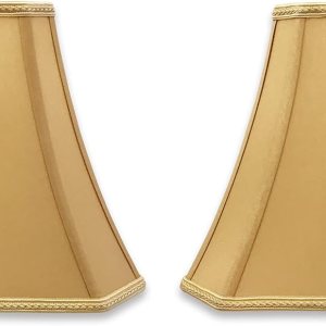 Royal Designs, Inc. DSO-68-16AGL-2 – Juego de 2 pantallas de campana de diseño de corte rectangular, pantalla de seda de tela mediana con accesorio Royal Designs, Inc. DSO-68-16AGL-2 – Juego de 2 pantallas de campana de diseño de corte rectangular, pantalla de seda de tela mediana con accesorio