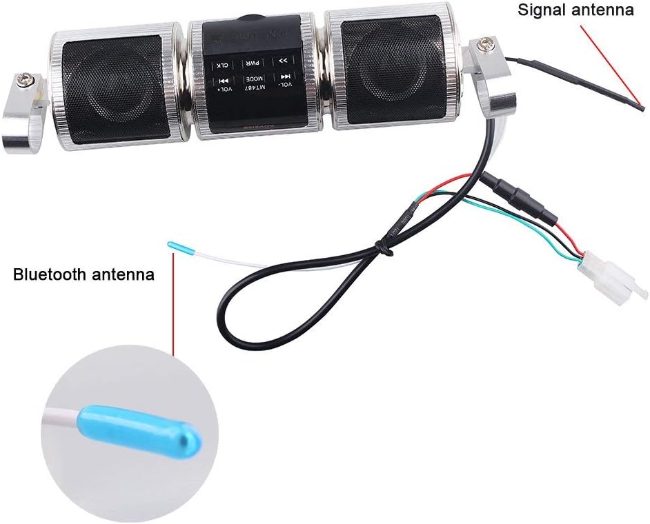 MASO Altavoces estéreo inalámbricos Bluetooth impermeables para motocicleta, montaje en manillar, reproductor de música MP3, sistema amplificador de