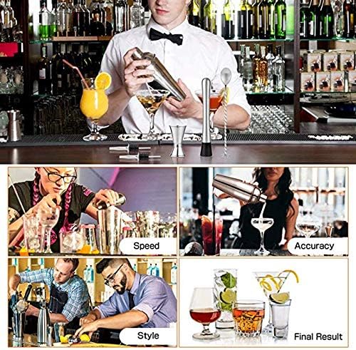 Kit de barman con barra de soporte, juego de coctelera para mezclar bebidas, herramientas de bar, mejor kit de barman para principiantes (color