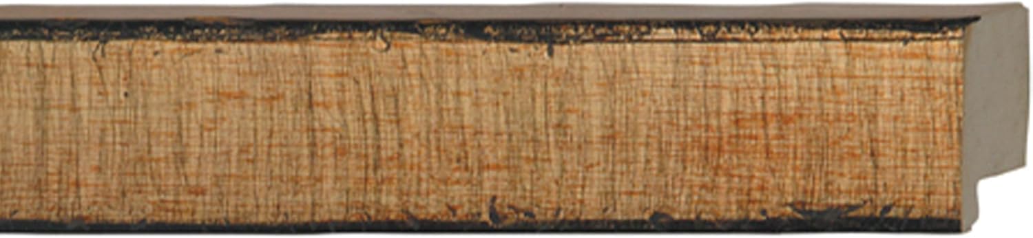 Marco de fotos de madera maciza rústica dorada de 17 x 12 pulgadas de ancho de 1.25 pulgadas  Profundidad del marco interior de 0.5 pulgadas  Marco