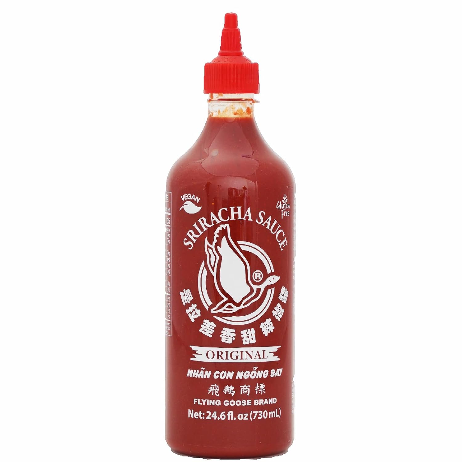 Flying Goose Salsa dulce Sriracha de 24.6 onzas, salsa de chile dulce Sriracha de Tailandia, sin gluten y vegana, sabor original en botella, 24.6