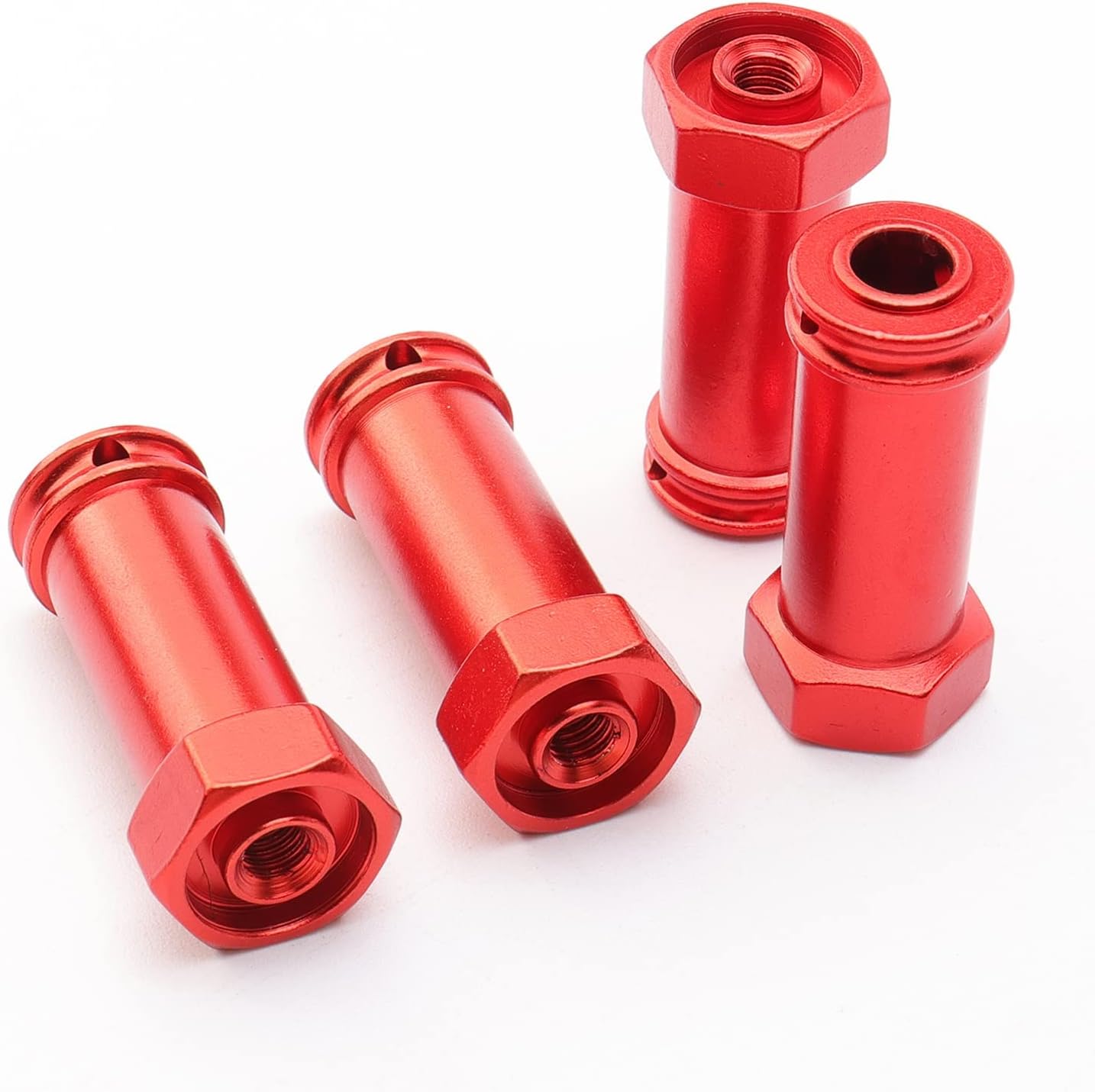 4 adaptadores hexagonales de aluminio de 0.472 in para rueda de 1.181 in de extensión, eje de desplazamiento amplio, piezas de actualización para