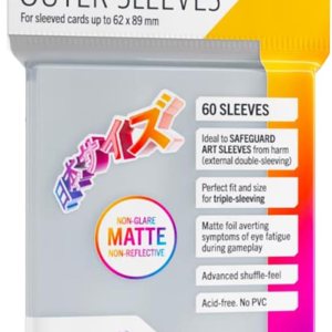 Fundas exteriores de tamaño japonés mate, protección premium para tus tarjetas preciadas. Paquete de 60 fundas para tarjetas, ideales para TCG y Fundas exteriores de tamaño japonés mate, protección premium para tus tarjetas preciadas. Paquete de 60 fundas para tarjetas, ideales para TCG y