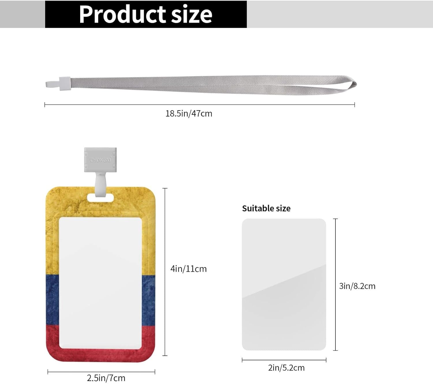 Portatarjetas de identificación impermeables con 1 ventana de identificación transparente y 1 ranura para tarjeta de crédito y un cordón desmontable