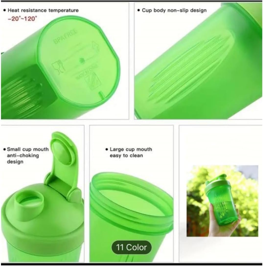 Batidora de botellas para batir y antes del entrenamiento, la mejor taza agitadora (sin BPA) con tapa de bucle clásico y bola batidora, botella de