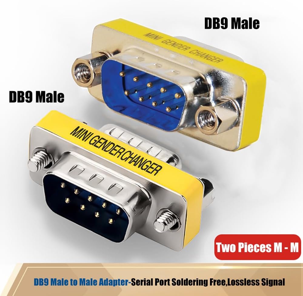 Paquete de 6 adaptadores serie RS232 de 9 pines DB9 hembra a hembra acoplador DB9 hembra a macho conector DB9 macho a macho Mini cambiador de género