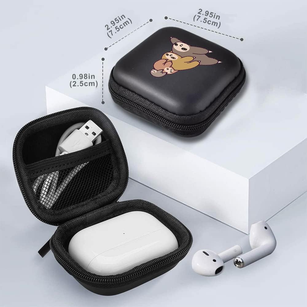 MAYCARI Estuche para auriculares para auriculares Duro Viaje Gadget Bag Cuatro perezoso Earbud Case Mini bolsa EVA bolsa de almacenamiento