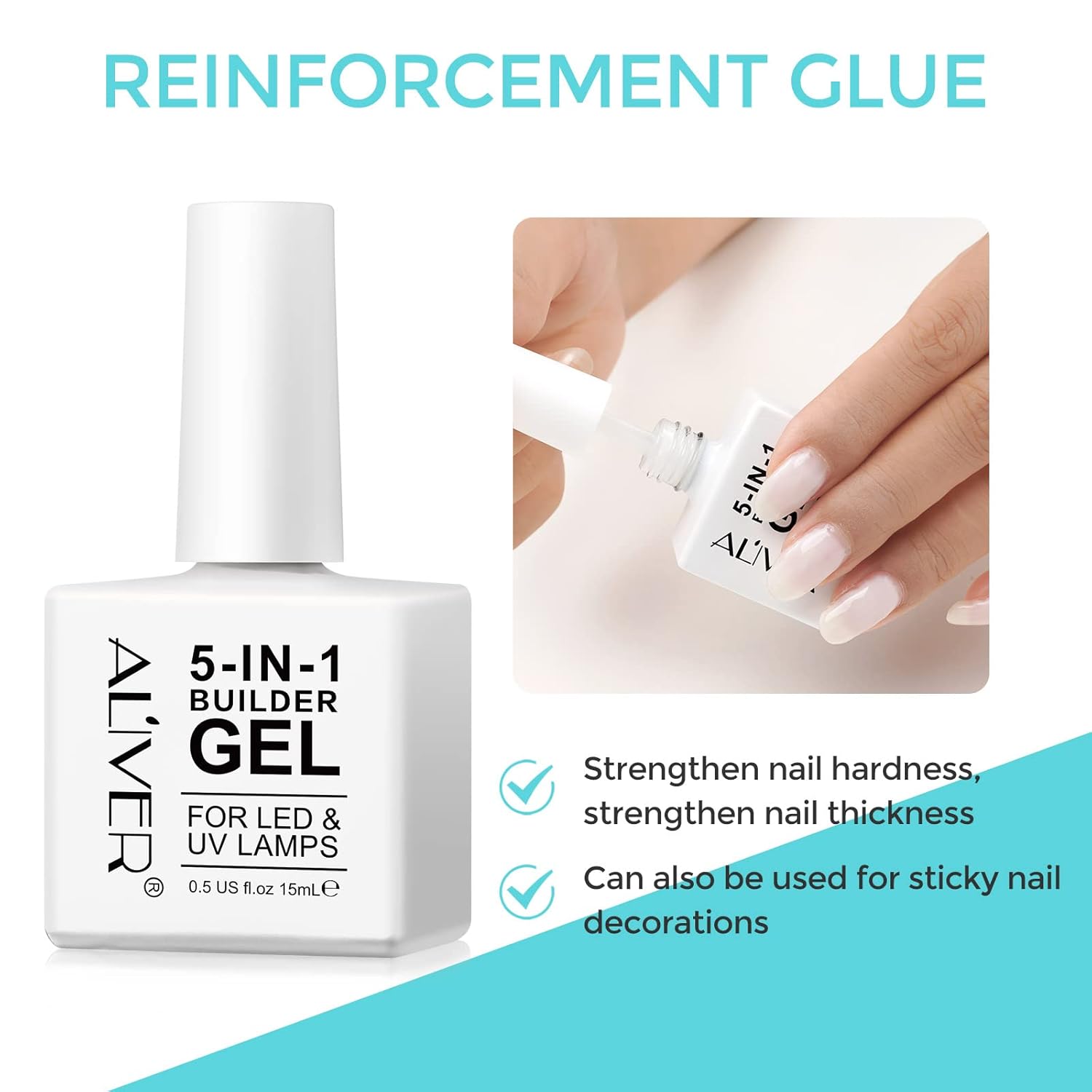Gel constructor 5 en 1, gel fortalecedor de base, gel constructor de geles de uñas, gel de esmalte de uñas UVLED para extensión de uñas, gel
