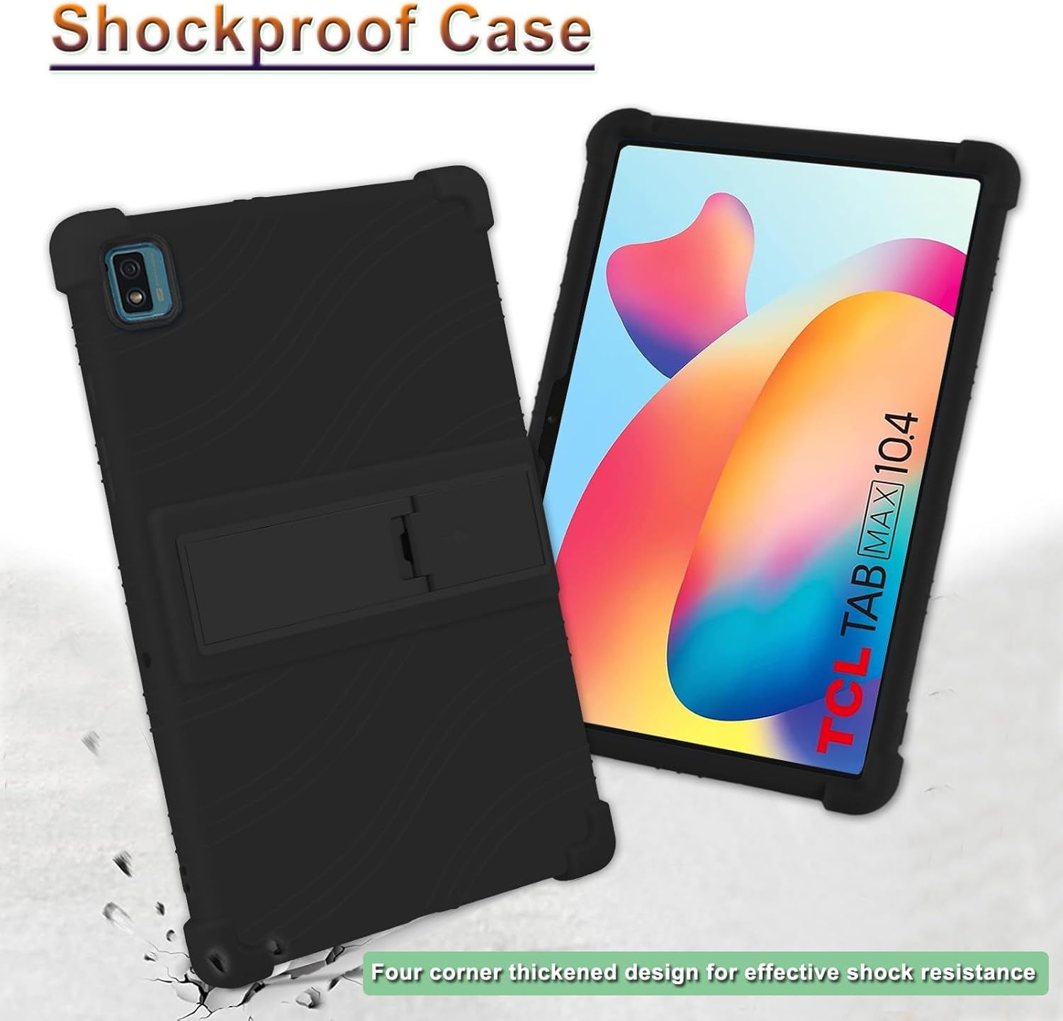 ATOOZ TCL Tab Pro 5G Case Kids 2023, TCL TABMAX 10.4 Funda de silicona suave para TCL Tab Pro 5G Tablet TCL-9198STCL TAB MAX 10.4 9296Q con soporte
